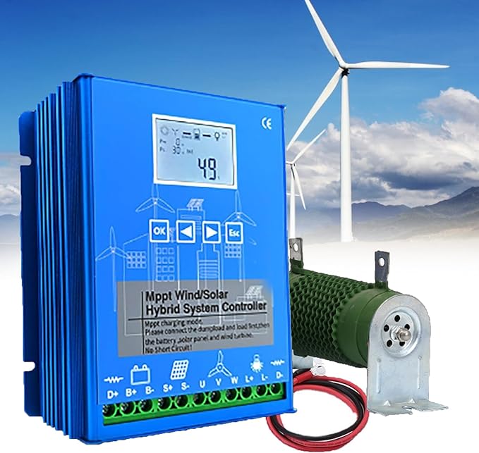 15000W Wind Solar Hybrid Charge Controller - 24V/48V Auto, MPPT Boost Charge Regulator with LCD Display and Dump Load ,24V/48V