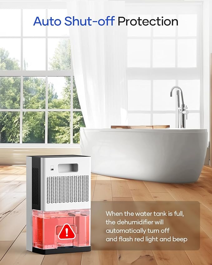 Dehumidifier, 95 OZ Water Tank Dehumidifiers for Home with Auto Shut Off, 1000 sq. ft. Dehumidifier for Bedroom Bathroom Basement Rv with 7 Color Light, Quiet Dehumidifiers with Sleep Mode