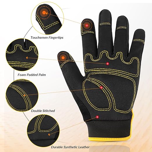 JUMPHIGH Work Gloves Women 2 Pairs, UltraLight Gardening Gloves, MultiFunctional Utility Gloves for Yard, Houseworking, Warehouse, Touchscreen, Flex Grip, Machine Washable (S)