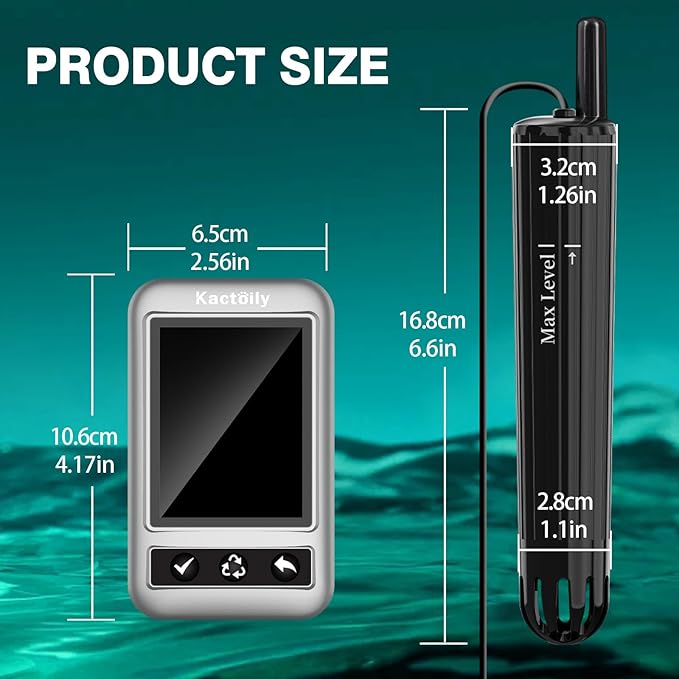 kactoily Long-Range WiFi Aquarium Water Quality Monitor – 7 Parameter Digital Aquarium Water Tester for pH ORP EC TDS Salinity SG Temp, Freshwater & Saltwater Tanks