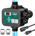 Smart Adjustable Pressure Switch for Well Pump, Automatic Water Pumps Switch, Dry-running Protection for Submersible/Shallow Well/Garden/Jet/Self-priming Pump, Power&Pump Cable Included, NPT1"&G1"