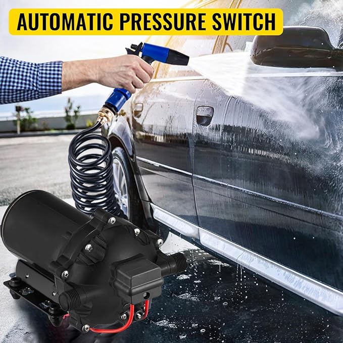 VEVOR Water Diaphragm Pump 5.5 GPM 12V Washdown Pumps Automatic 70 PSI Pump for Car Washing, Agricultural Irrigation, Boats, Marine Yacht