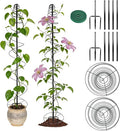 2 Pack Spiral Metal Trellis for Climbing Plants Outdoor, 75" Adjustable Plants Trellis Support Metal Garden Trellis with Center Pole and 3 Pronged, Climbing Plant Grow Cage Stand for Plants Flowers