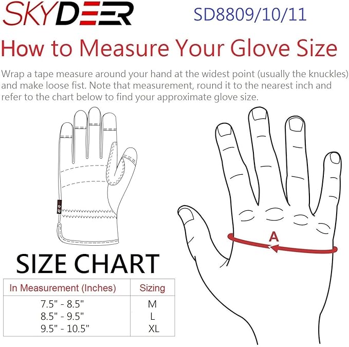 SKYDEER 3-Pairs Pack Durable Leather Work Gloves for Gardening and General Work (SD8811/XL)