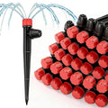 26pcs Drip Emitters for 1/4" Irrigation Tubing, Easy Connect Adjustable 360 Degree Water Flow Irrigation Sprayer On 5" Stake for 4/7mm Tube Locked Irrigation Drippers for Garden Flower Plant