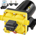 2026 Upgraded RV Water Pump, 12V 6.0 GPM High-Flow, Ultra-Quiet 70 PSI Self-Priming Diaphragm Pump with Adjustable Pressure Switch & Strainer for RV, Marine, Camper, Boat (Run-Dry Safe)
