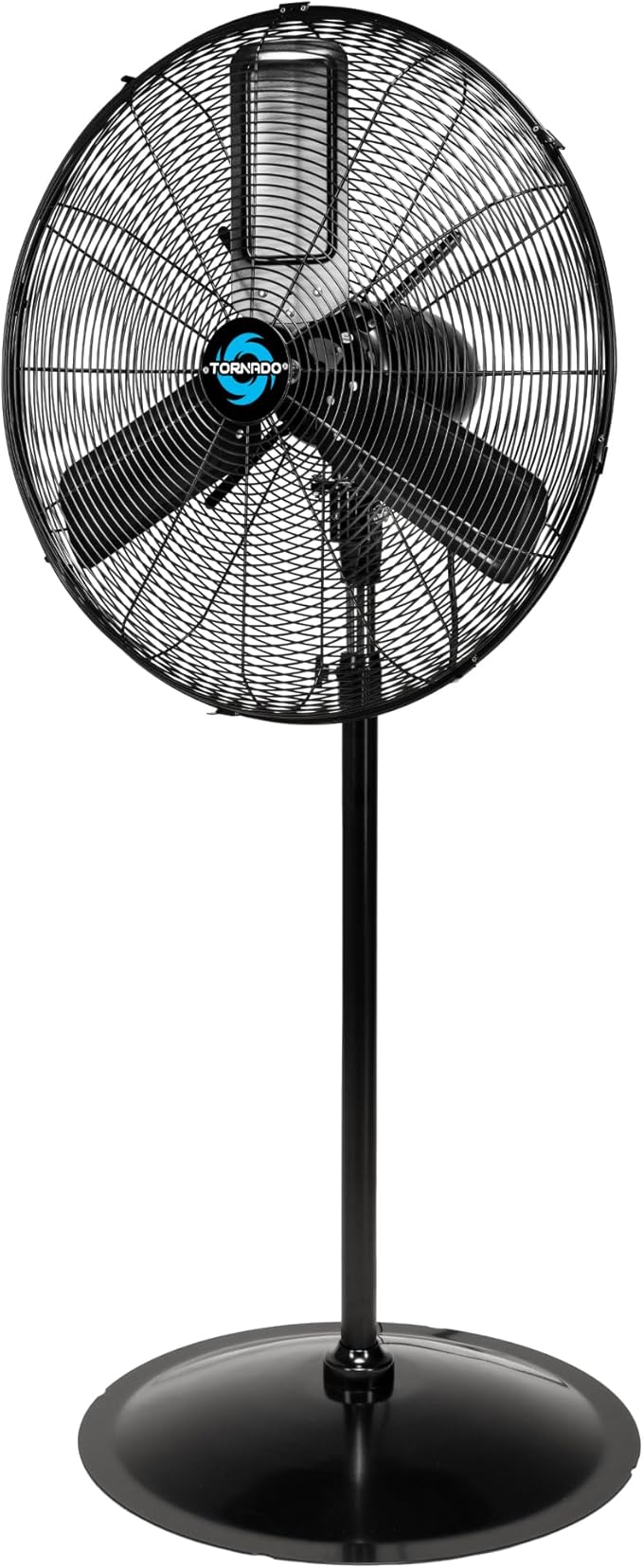 Tornado 24 Inch Outdoor Oscillating Pedestal Fan, IPX4 Water-Resistant High Velocity Metal Floor Fan, 2-Speed Commercial Industrial Standing Fan, 7600 CFM, cETL Listed