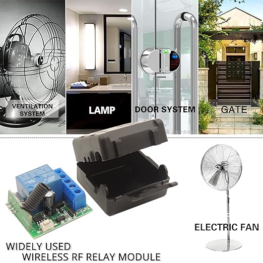 DieseRC 433Mhz Universal Wireless Remote Control Switch DC 12V 1CH RF Relay Receiver Module with 1 Transmitter, EV1527 Learning Code Remote Switch