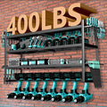 Power Tool Organizer Wall Mount Loads 400lbs, 4 Layers Heavy Duty Tool Organizers and Storage, Cordless Tool Rack with 8 Drills Holder, for Garage Workshop Shed Tool Room Garden