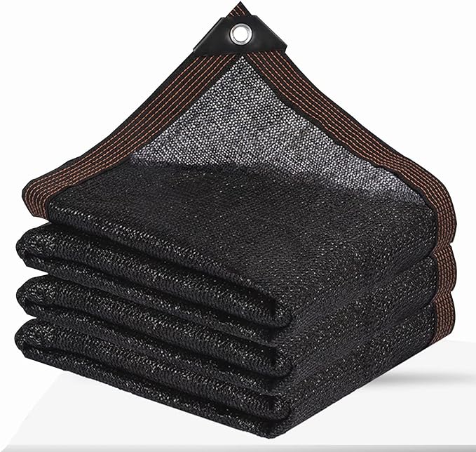 Shade Cloth - Garden Shade Mesh Netting with Grommets Outdoor Sun Shade Cover for Pergola Patio Plants Greenhouse Chicken Coop Black 90% Shading Rate