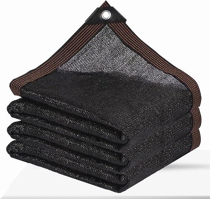 Shade Cloth - Garden Shade Mesh Netting with Grommets Outdoor Sun Shade Cover for Pergola Patio Plants Greenhouse Chicken Coop Black 90% Shading Rate