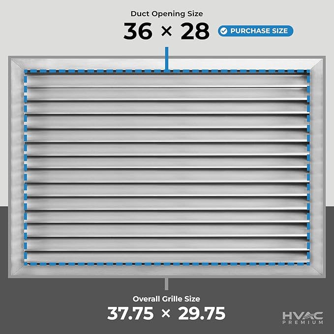 HVAC Premium 36"W x 28"H Aluminum Exterior Gable Louver Vent for Walls & Crawlspace - Weather-Resistant Air Grille with Screen Mesh - [Overall Size 37.75"W x 29.75"H]