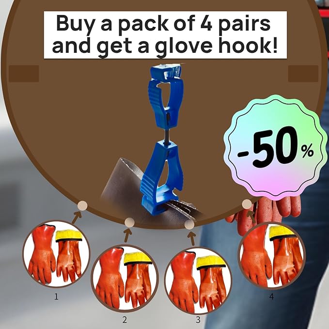 LIICHAAO(1-4 Pairs Insulated&Waterproof,Chemical & Oil Resistant, Freezer Work,Warm Gloves,Non-Slip,Ultra Flexible