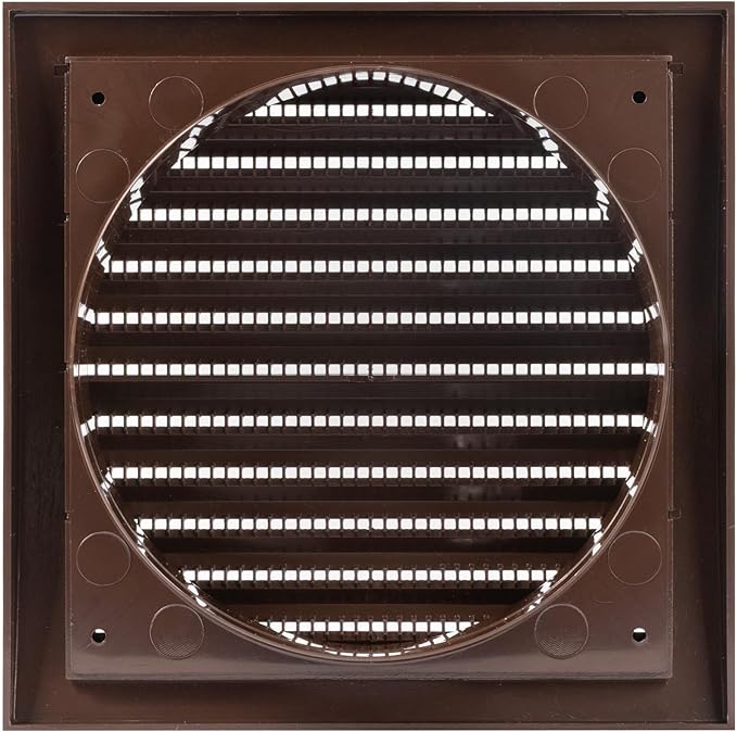 Vent Systems 6'' Inch Brown Vent Cover - Plastic Louvered Dryer Cover for Bathroom, Kitchen, Garage Exhaust Vents - Exhaust/Supply Air Register Grille for Home Improvement - Indoor and Outdoor