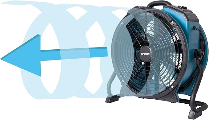 XPOWER FC-420 Heavy Duty Industrial High Velocity Whole Room Air Mover Air Circulator Utility Shop Floor Fan, 5 Speeds, Timer, 18 inch, 3600 CFM