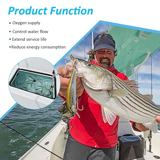 Briidea 12V Smart Livewell Aerator Timer with LED Screen, Auto/Manual Modes, Waterproof Corrosion-Resistant Metal Panel, Precise Oxygen Control in Fishing Boats & Bait Tanks