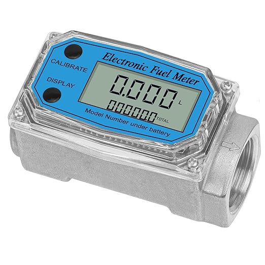 3/4" Digital Water Meter and Fuel Meter Diesel Meter - NPT Thread Flowmeter (0.8-13.2 GPM) for Diesel, Gasoline, Kerosene, Oil, Water - Supports Gallon, Liter, m³