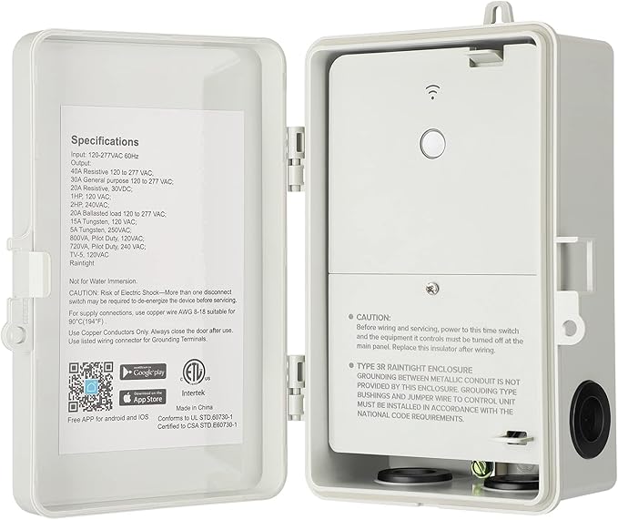 DEWENWILS Pool Timer, WiFi Smart Switch, Heavy Duty 40A 120-277 VAC 2HP, Compatible with Smart Phone, Alexa, Google Assistant, ETL Listed