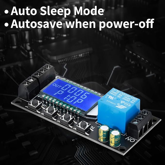 DROK Time Delay Relay 2pcs Controller DC 5V 12V 24V Module Adjustable Trigger Delay Switch Board with LCD Display Support Micro USB 5V Power Supply