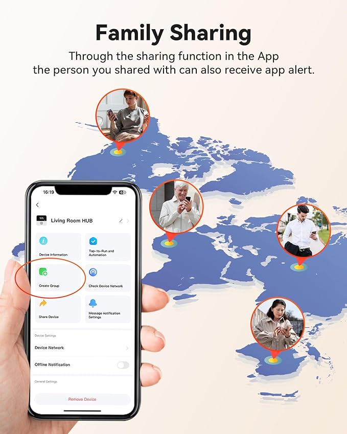 PILSAMAS WiFi Caregiver System - 2 Smart HUBs with Flashing Caller ID & APP Alert, 2 Waterproof Wristband + 2 Call Buttons, No Monthly Fee, Medical Alert Systems for Seniors at Home & Nursing Homes