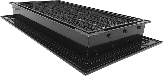 HVAC Premium 16"W x 8"H Aluminum Exterior Gable Louver Vent for Walls & Crawlspace - Weather-Resistant Air Grille with Screen Mesh - Black [Outer Dimensions 17.75"W x 9.75"H]