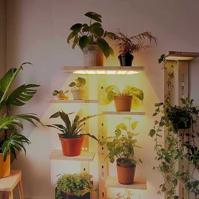 Rocoking Grow Lights for Indoor Plants,Ultra-Thin Panel Grow Lamp,158LEDs Full Spectrum Grow Lights for Under Cabinet Plant, Grow Lamp with 3/9/12H Timer,10 Dimmable Levels for Plants Growing