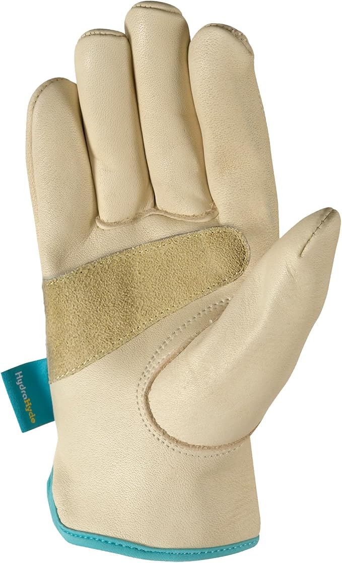 Wells Lamont Women's Water-Resistant Leather Work Gloves | Puncture Resistant, Reinforced, HydraHyde | Large (1167L)