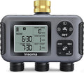 Insoma Water Timer with Brass Inlet, 3 Independent Zones Outdoor Hose Timer for Garden Faucet with Auto/Manual/Rain Delay Mode, IPX5 Waterproof, Sprinkler Irrigation Controller for Yard Lawn