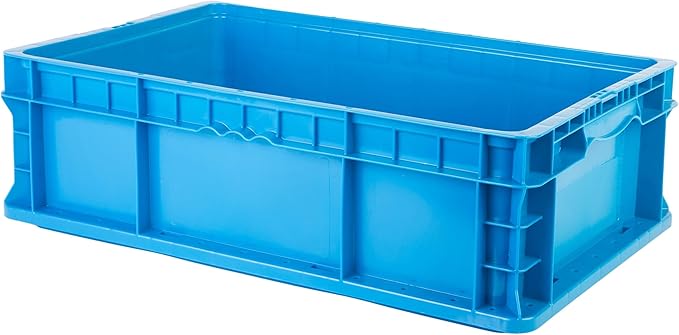 Hudson Exchange 24 x 15 x 7.5" (3 Pack) Straight Wall Handled Storage Container Tote, Blue