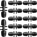 Gardrip Drip Irrigation Fittings for 1/2 Inch to 1/4 Inch Tubing Reducing Tee：1/2" (1/2" ID x 0.65" OD) to 1/4" Anti-Drop Locked Nut Barbed Reducer 6 Way Tee Connectors (12 Pack)