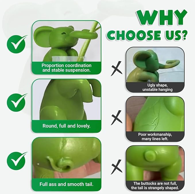 Plant Propagation Buddy – Plant Cutting Holders for Sprouts, Stems & Shoots, Cute & Sturdy Plant Supports for Indoor Gardens & Propagation Stations, Perfect Gift for Plant Lovers (Green, 3 Elephant)