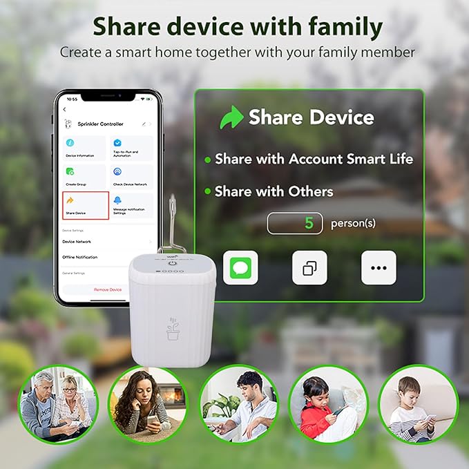 banapoy Automatic Watering System, Vacation Self Watering Drip Irrigation Kit Smart WiFi Plant Waterer, Adjustable Drip Mode, APP Control, for Indoor Office Garden Plant