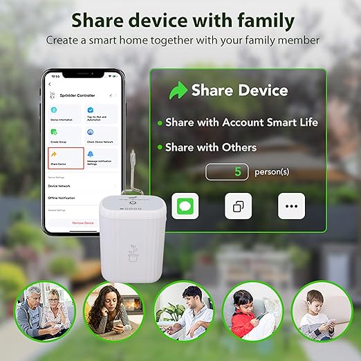 Naroote Smart Plant Watering Timer Automatic Plant Waterer WiFi APP Control Self Watering System with Adjustable Drip Heads for Indoor Outdoor Garden Lawn