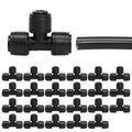 Bonviee 1/4 Inch Push-to-Connect Tee Connectors, 24 Pack Drip Irrigation Fittings for Drip Irrigation System, Durable & Easy to Install for Lawn, Raised Bed Gardens, Greenhouse