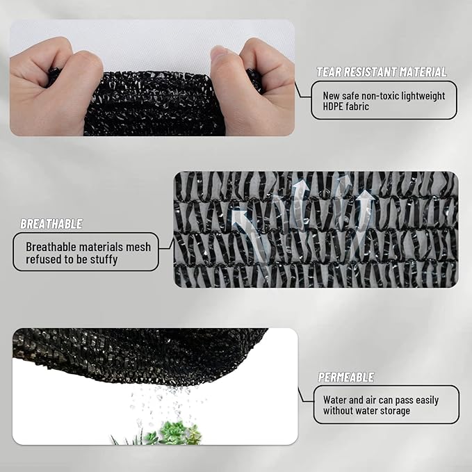 LOVE STORY 10x14FT 55% Black Shade Cloth Sun Shade Net with Grommets Sunblock Net Mesh Tarp for Garden,Plants Cover,Greenhouse and Patio