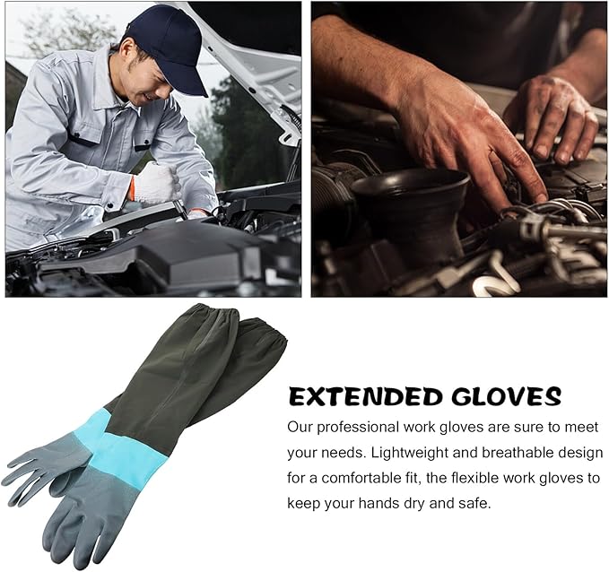 HOMSFOU Cut-resistant Waterproof Protective Work Gloves 70cm Extended Length Heavy Duty Safety Gloves for Outdoor and Warehouse Use