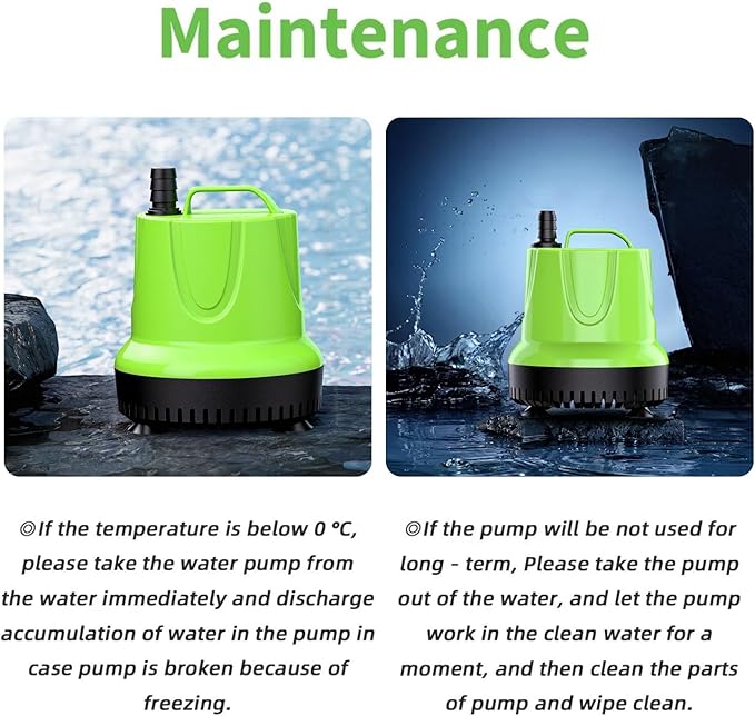 FREESEA Fountain Submersible Water Pump: 845 GPH 60W Small Sump Pump for Outdoor Pond Hydroponic Statuary Waterfall Aquarium Fish Tank