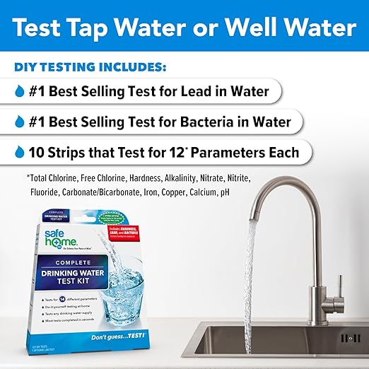 Safe Home® Complete Drinking Water Test Kit – DIY Screening for 14 Parameters + Optional Testing at Our EPA-Certified Lab for up to 48 Parameters – Made in the USA