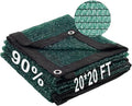 LOVE STORY 20x20FT 90% Dark Green Garden Shade Cloth, Sun Shade Cover Net Mesh Tarp with Grommets, Sunblock Net for Garden,Greenhouse,Plants and Patio