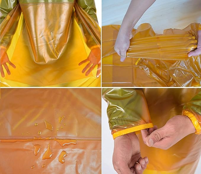 SUJAN Apron with Sleeves Splash Suit Waterproof Smock Chemical Resistant Safety Aprons Coverall