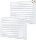 2 Pcs 12 x 8 Inch Aluminum Gable Vents Attic Vents Metal Gable Wall Shed Vent with Screw and Screen Mesh, Square Return Louver Grille for Ventilation Exterior Door House Attic Garage Ceiling