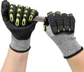 Impact Protection Gloves,Level5 Cut Resistant Work Gloves,Nitrile Coated Heavy Duty Work Gloves, Anti Vibration Gloves For Men,Women(1Pair,Medium)