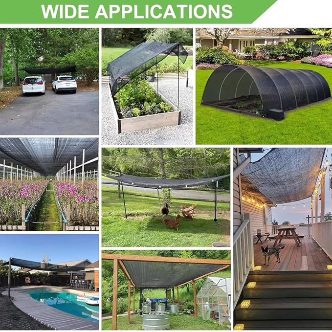 40% Shade Cloth for Garden 8X20Ft, Plant Shade Cloth for Greenhouse, Sunblock Mesh Tarp for Garden Plants, Vegetables, Flowers, Cucumbers,Lettuce, Tomatoes, UV Resistant.