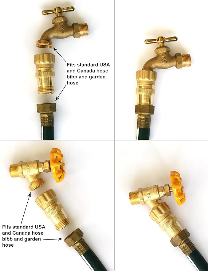 Vibrant Yard Co. LLC Heavy Duty Brass Pressure Regulator 25 PSI for Drip Irrigation System and Soaker Hose with 3/4" Thread Connection