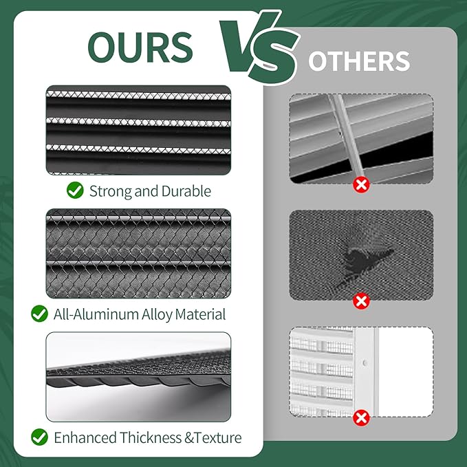 (Black 1 Pack 10" x 10"Inch) Gable Vents, Aluminum Walls, Lofts, Garages etc with Screened Metal Shed Vents, Outdoor House Loft Ceiling Reinforced Square Vents Shutters Exterior Grille (Matt)