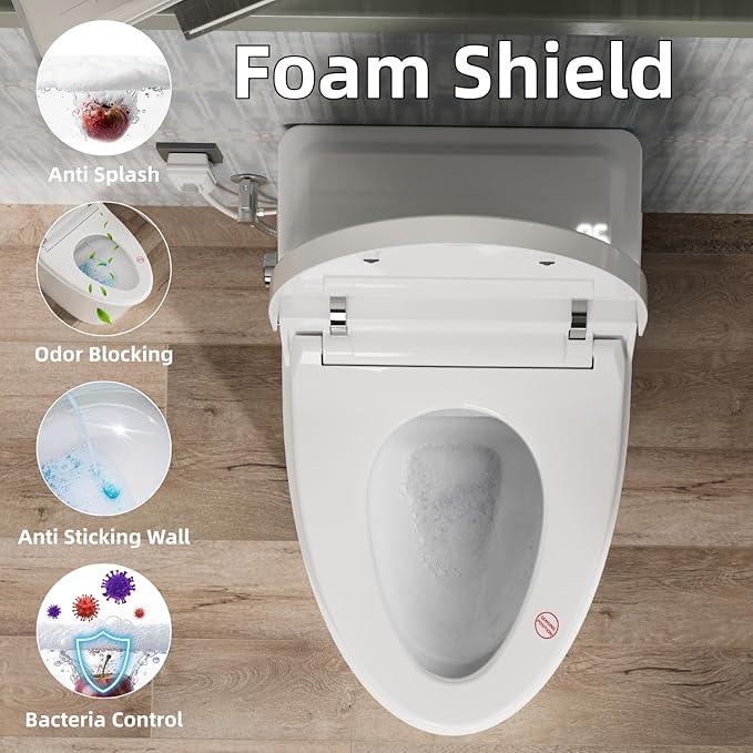 Y2 ADA Smart Toilet with Bidet, 1000g MaP Fast & Quiet Pump Flush, Side Control Knob & User Memory, Foam Shield, Elongated, Built in Tank, Auto Lid, Foot Sensor, Heated Seat, Warm Air Dryer