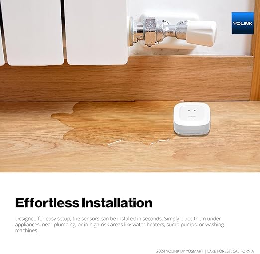 YoLink Water Leak Starter Kit: Hub + 2 Leak Sensor 1 (Silent), LoRa Long-Range, App/SMS/Email Alerts, D2D Offline Triggers, 2 AAA Up to 5-Year Battery, Compatible with Alexa/IFTTT/Home Assistant