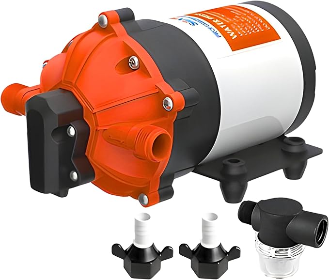 SEAFLO 53-Series DC Diaphragm Water Pump – 7.0 GPM, 60 PSI, 12V | Heavy-Duty, Self-Priming, Bypass with Pressure Switch, Continuous Duty, 4-Year Warranty
