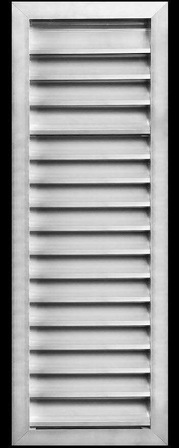 HVAC Premium 12"W x 36"H Aluminum Exterior Gable Louver Vent for Walls & Crawlspace - Weather-Resistant Air Grille with Screen Mesh - [Outer Dimensions 13.75"W x 37.75"H]
