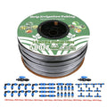 500FT 5/8" Drip Tape Irrigation Kit, 16 Mil Heavy Duty with 6" Emitter Spacing, Silver Reflective Drip Tape Helps Prevent Pecking & Biting Damage, Heat-Safe for Seedlings, Reinforced PE Material